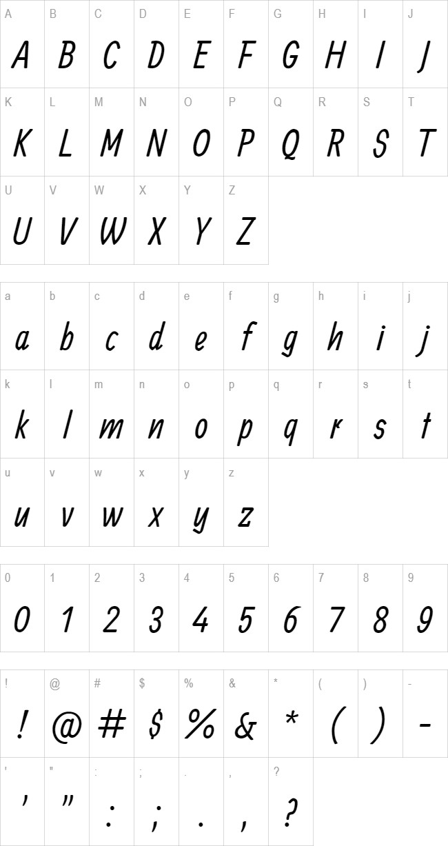 Allan glyph set