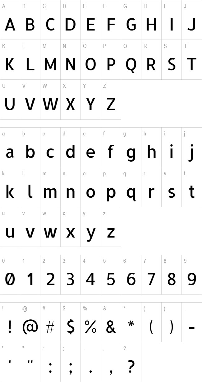 Allerta glyph set