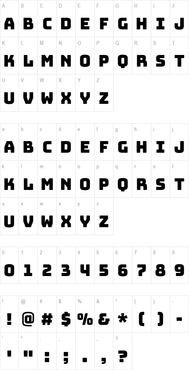 Bungee glyph set