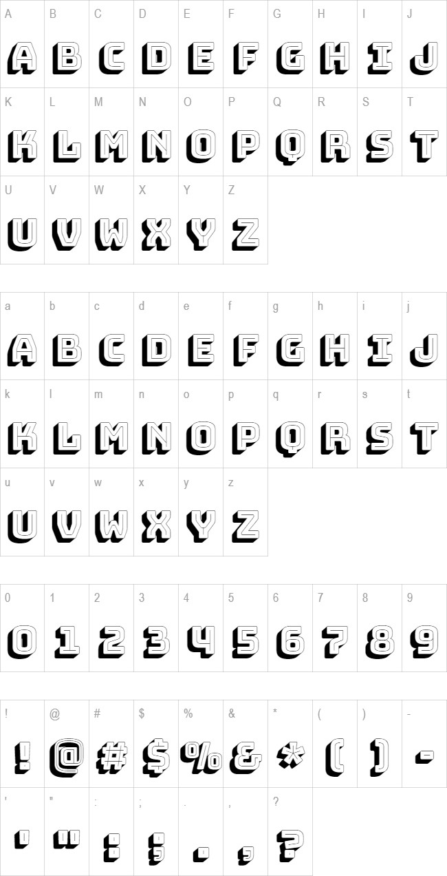 Bungee Shade glyph set