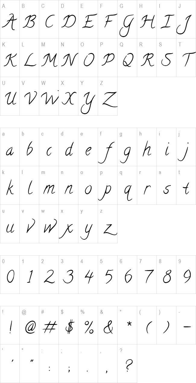 Calligraffitti glyph set