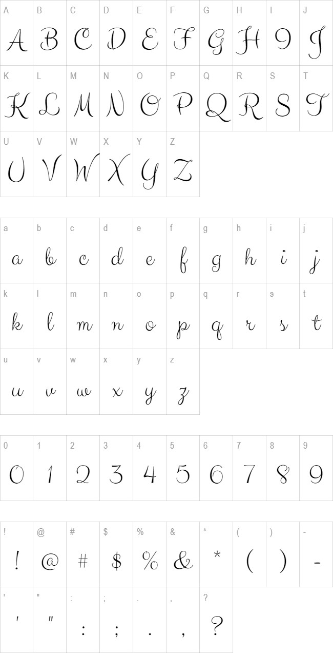 Clicker Script glyph set