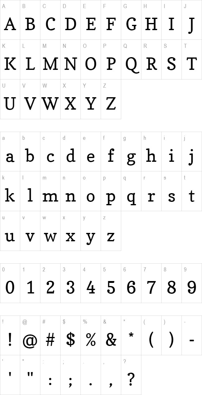 Copse glyph set