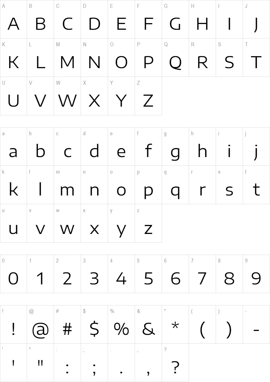 Encode Sans Expanded glyph set