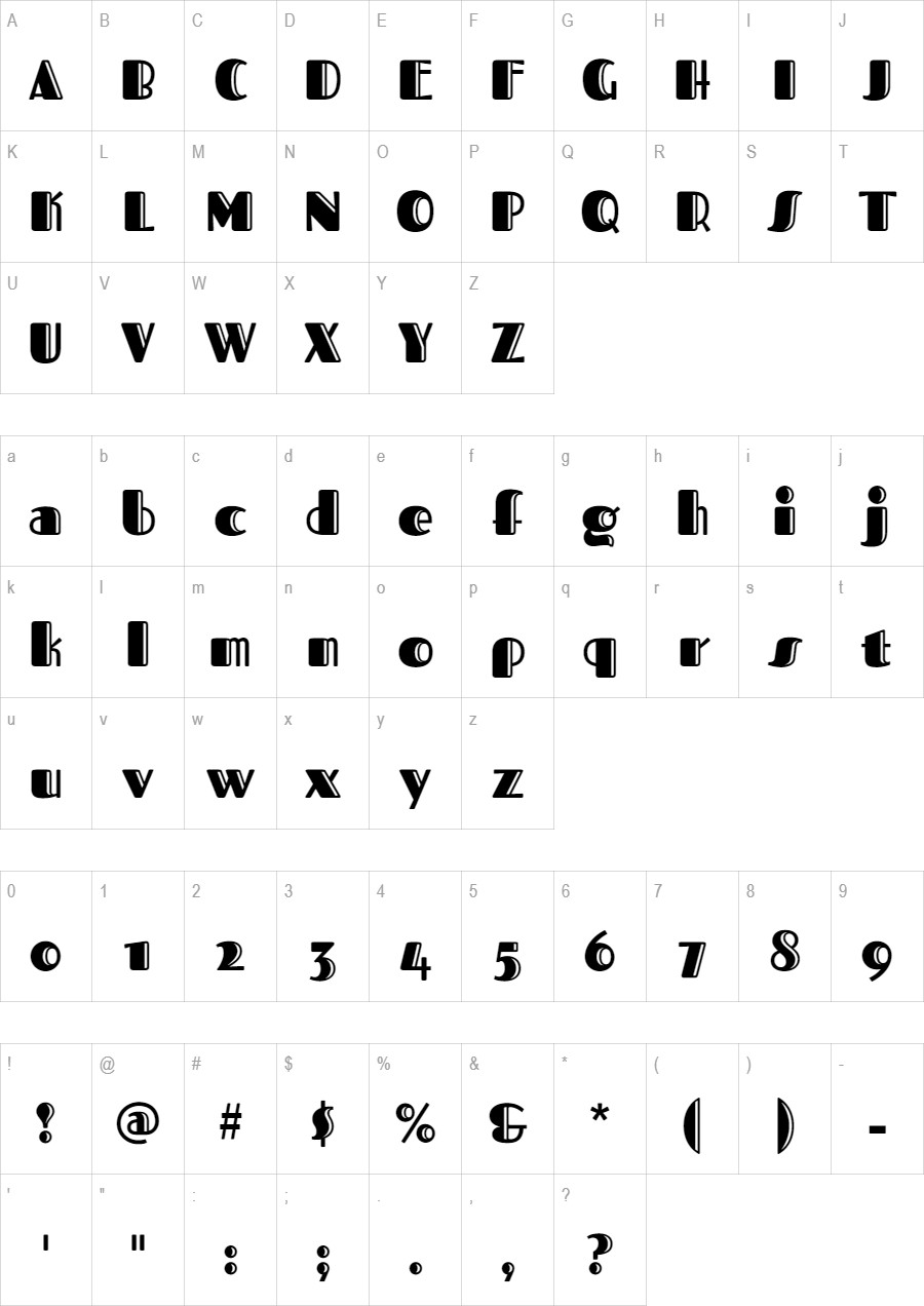 Fascinate Inline glyph set
