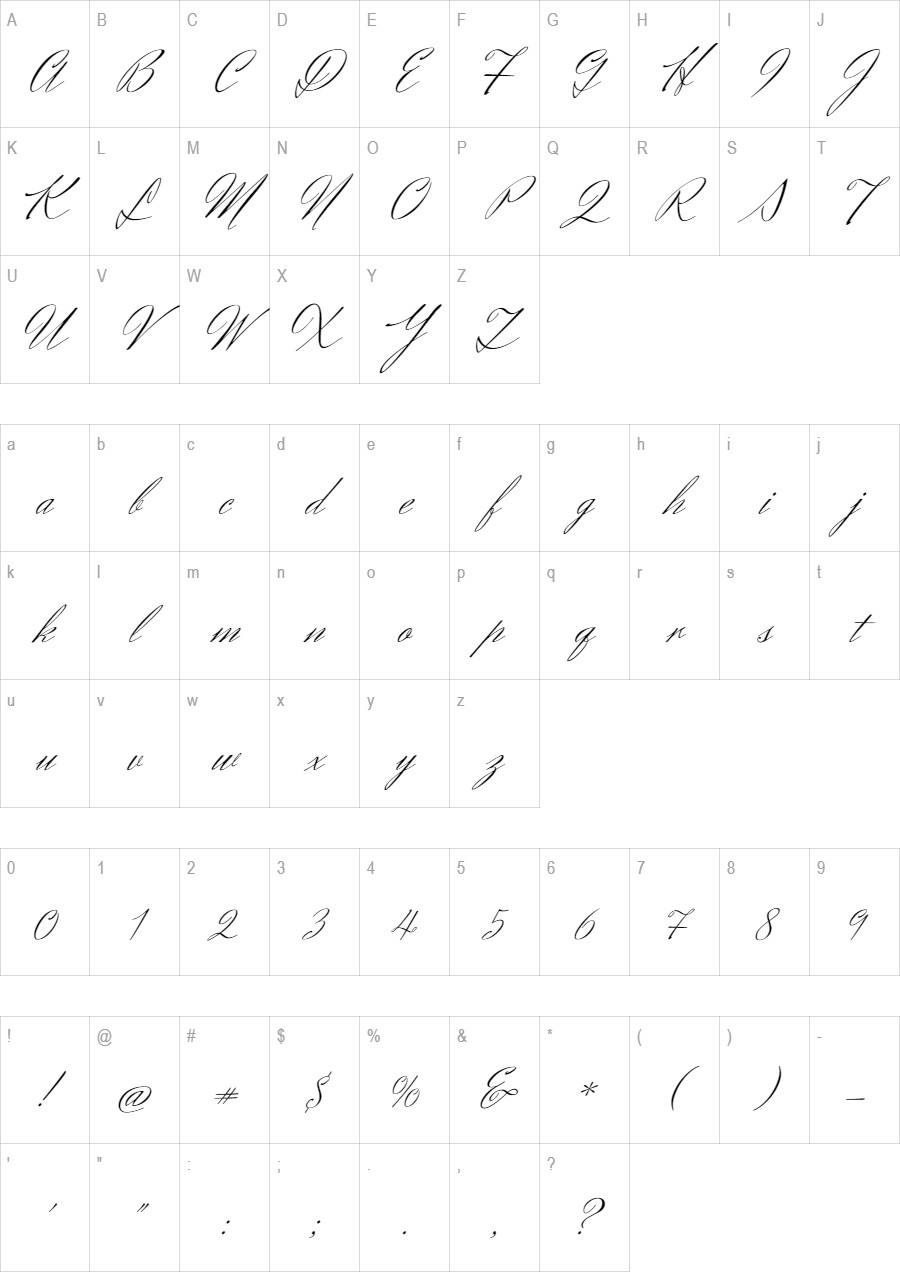 Herr Von Muellerhoff glyph set