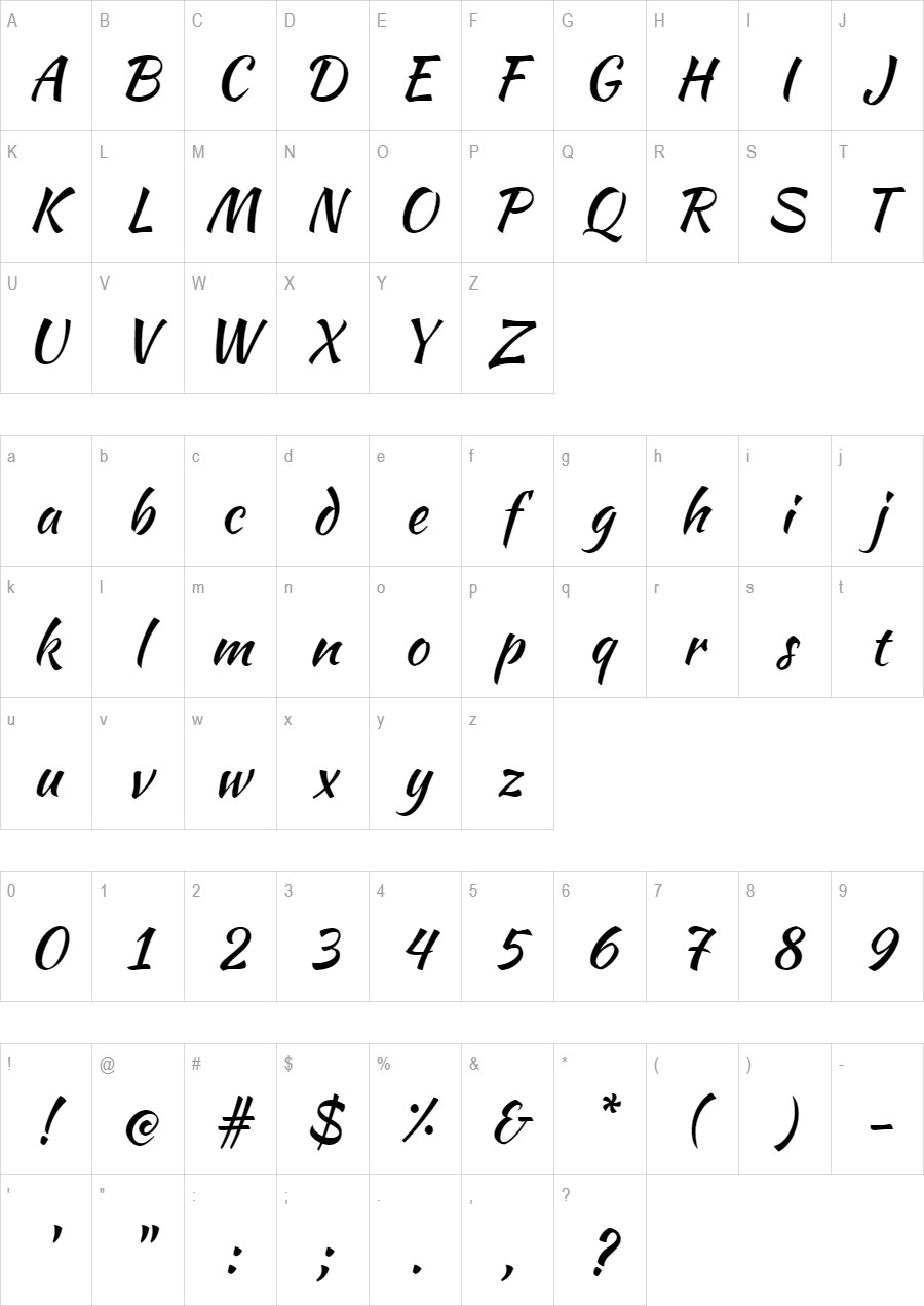 Kaushan Script glyph set