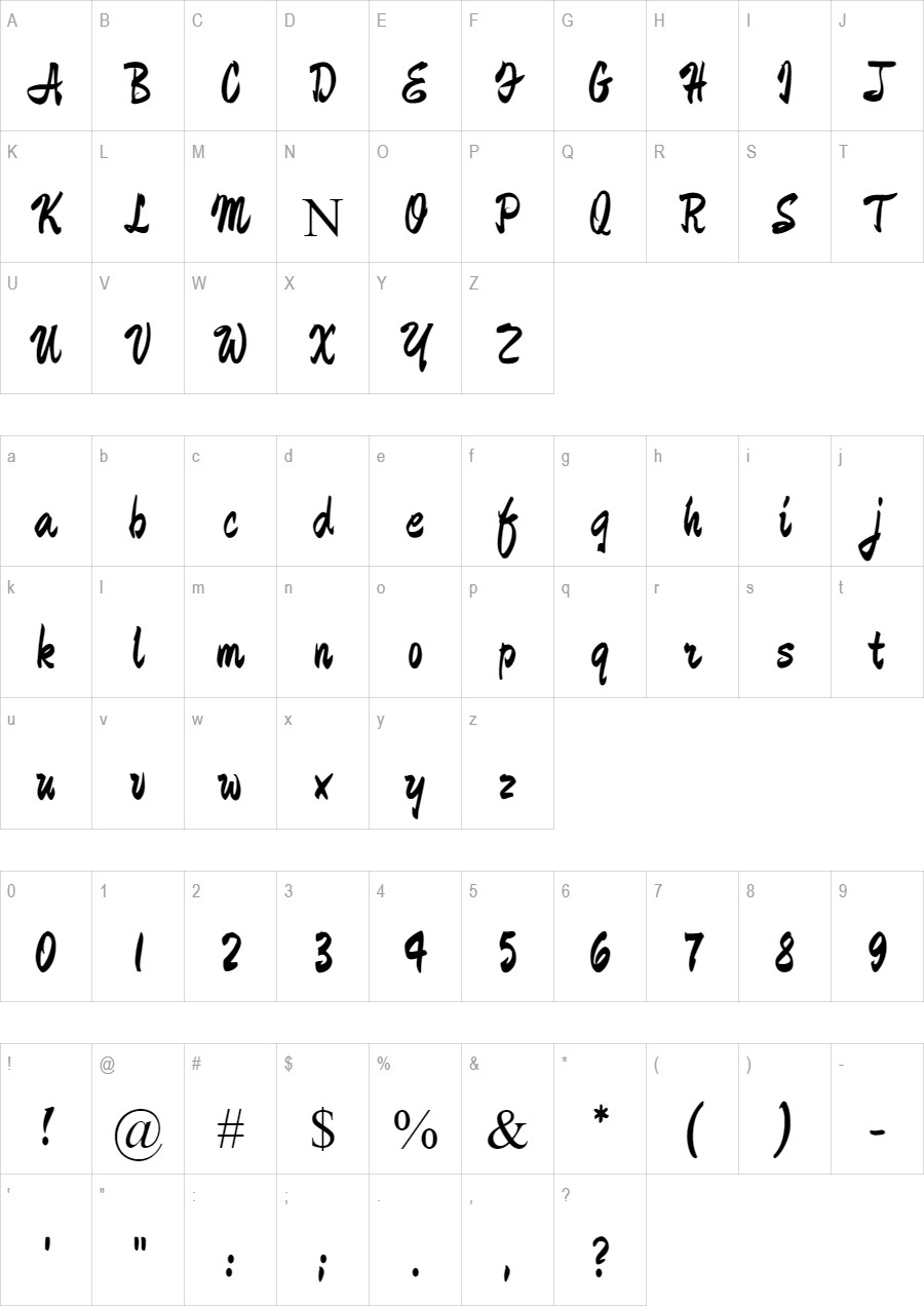 Ma Shan Zheng glyph set