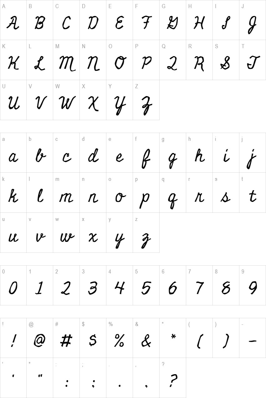 Miniver glyph set
