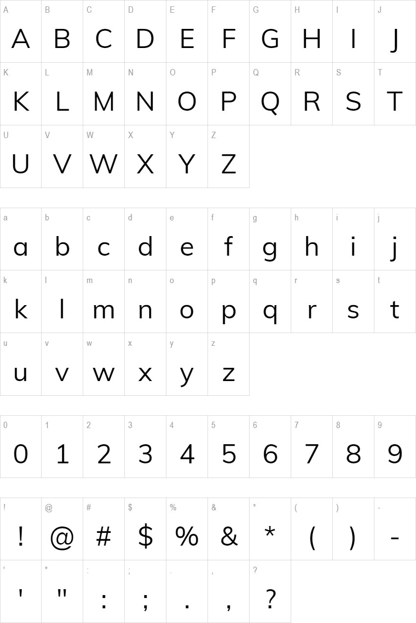 Muli glyph set