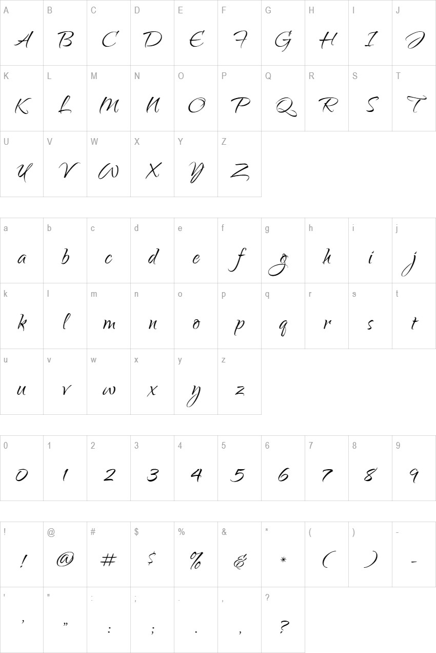 Qwigley glyph set