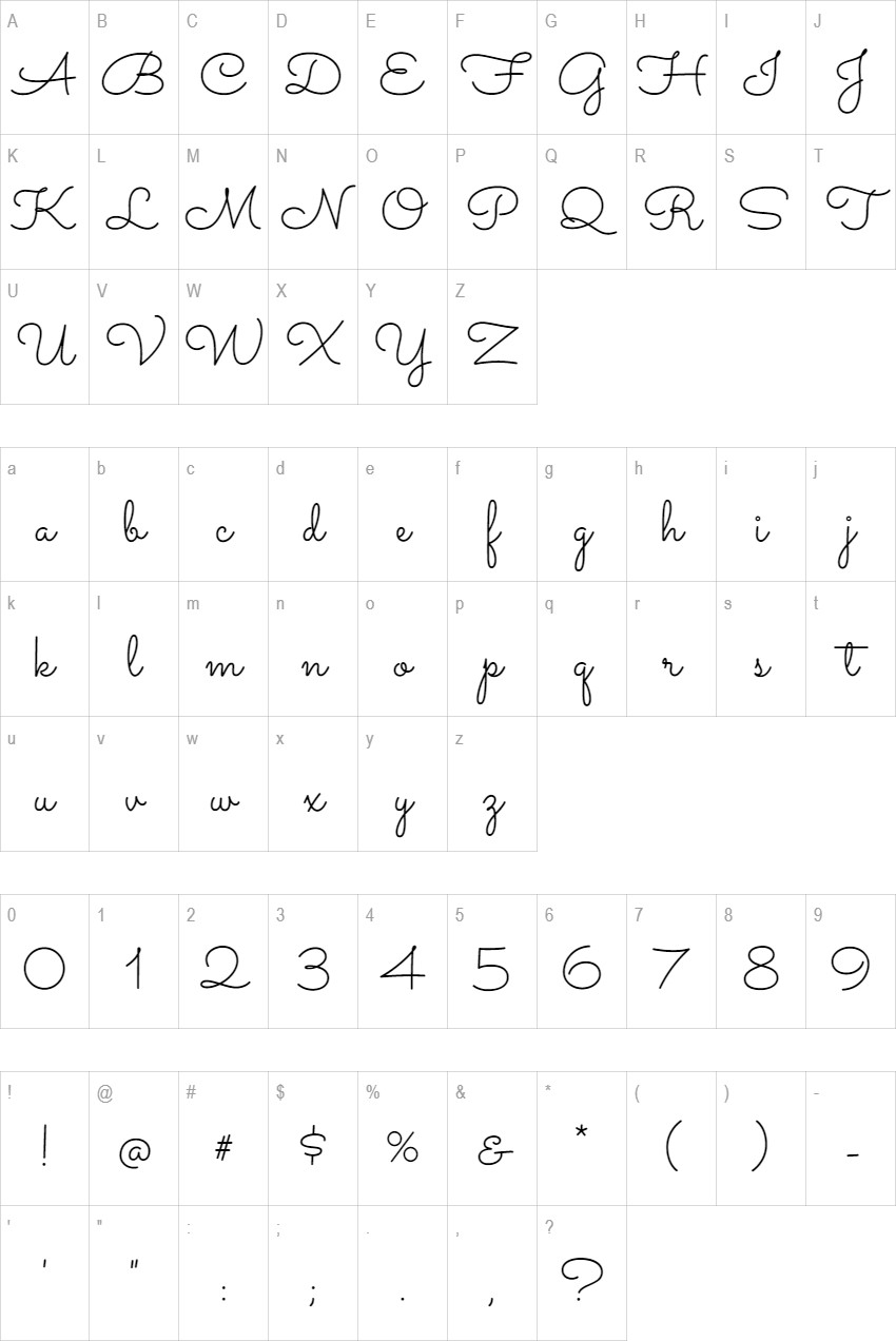 Sacramento glyph set
