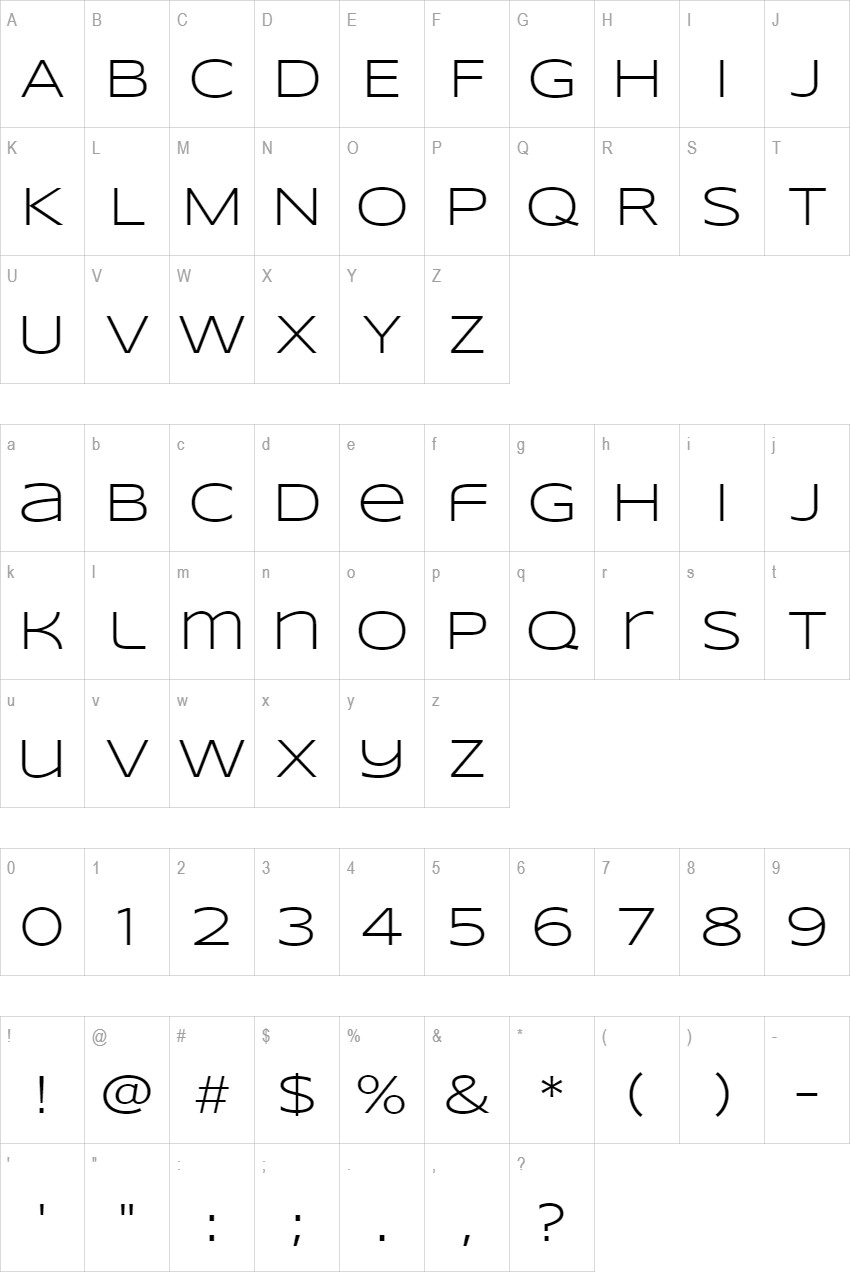 Syncopate glyph set