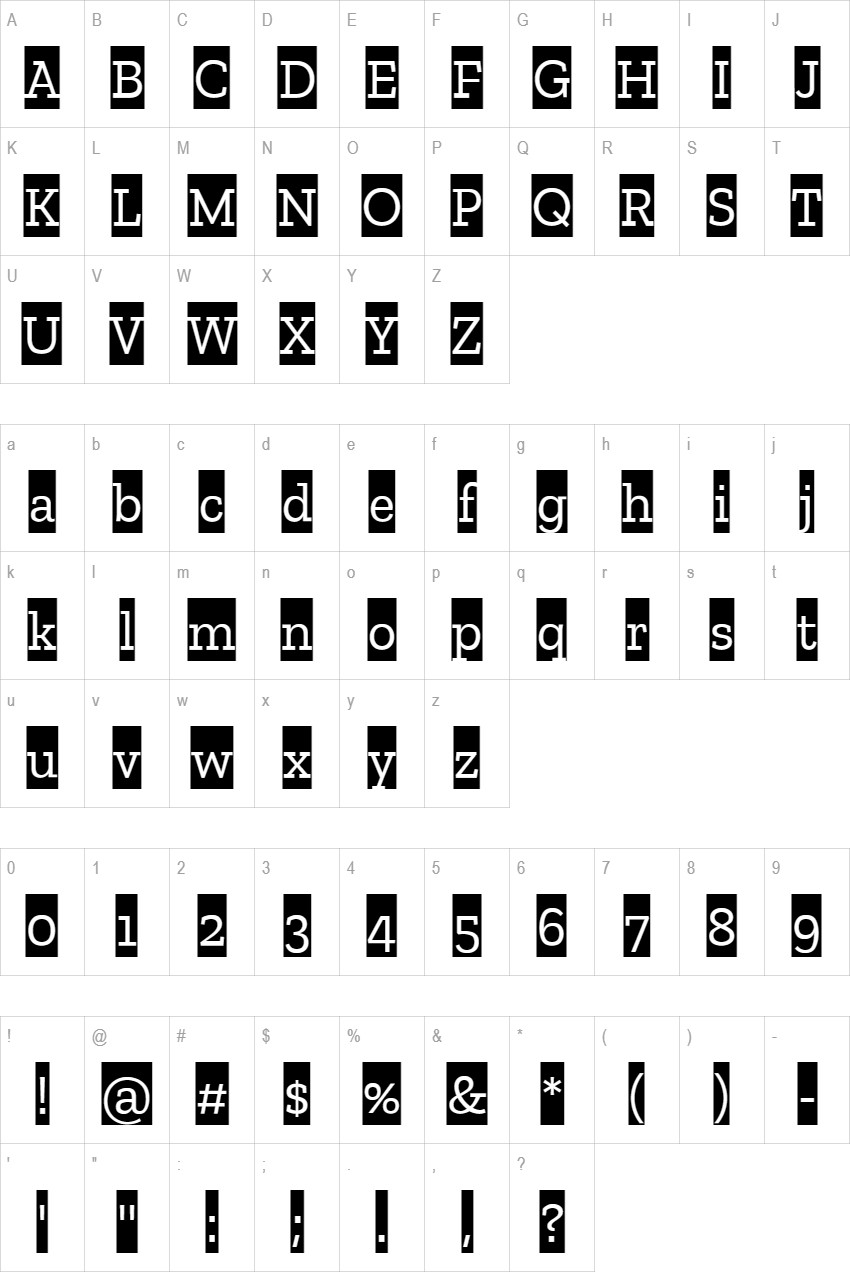 Zilla Slab Highlight glyph set